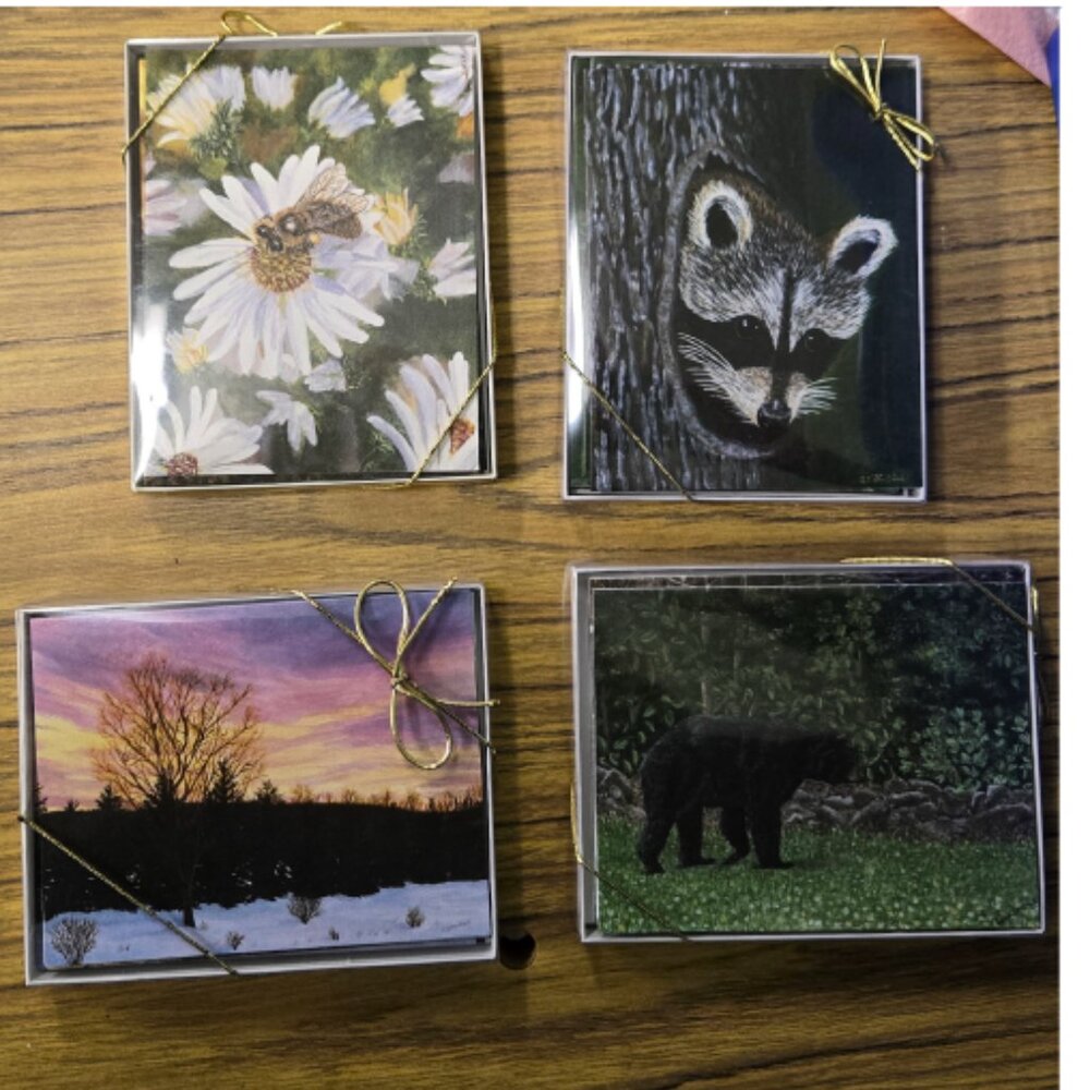 Four Boxes of Blank Notecards (60 total) with Prints of Acrylic Paintings